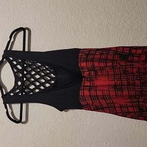 Metal Mullisha Red& Black mini dress
